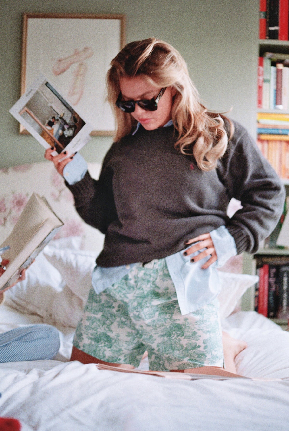 Toile de Jouy Green Boxer Shorts