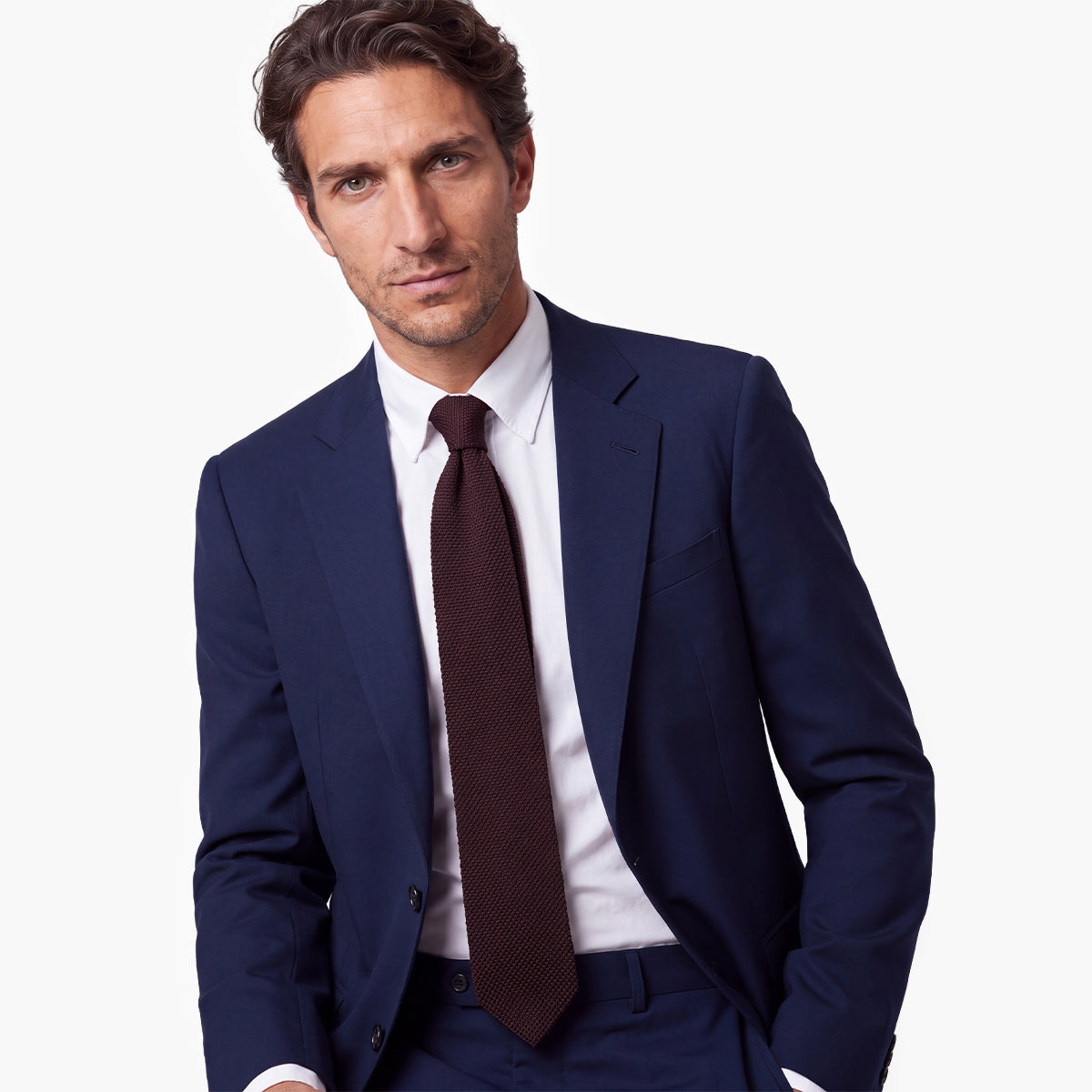 Amaranth 3-Fold Grenadine Silk Tie — Solid