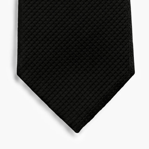 CRAVATTA NERA 3 PIEGHE IN GARZA DI SETA - Tinta unita - Lorenzi Como luxury silk tie