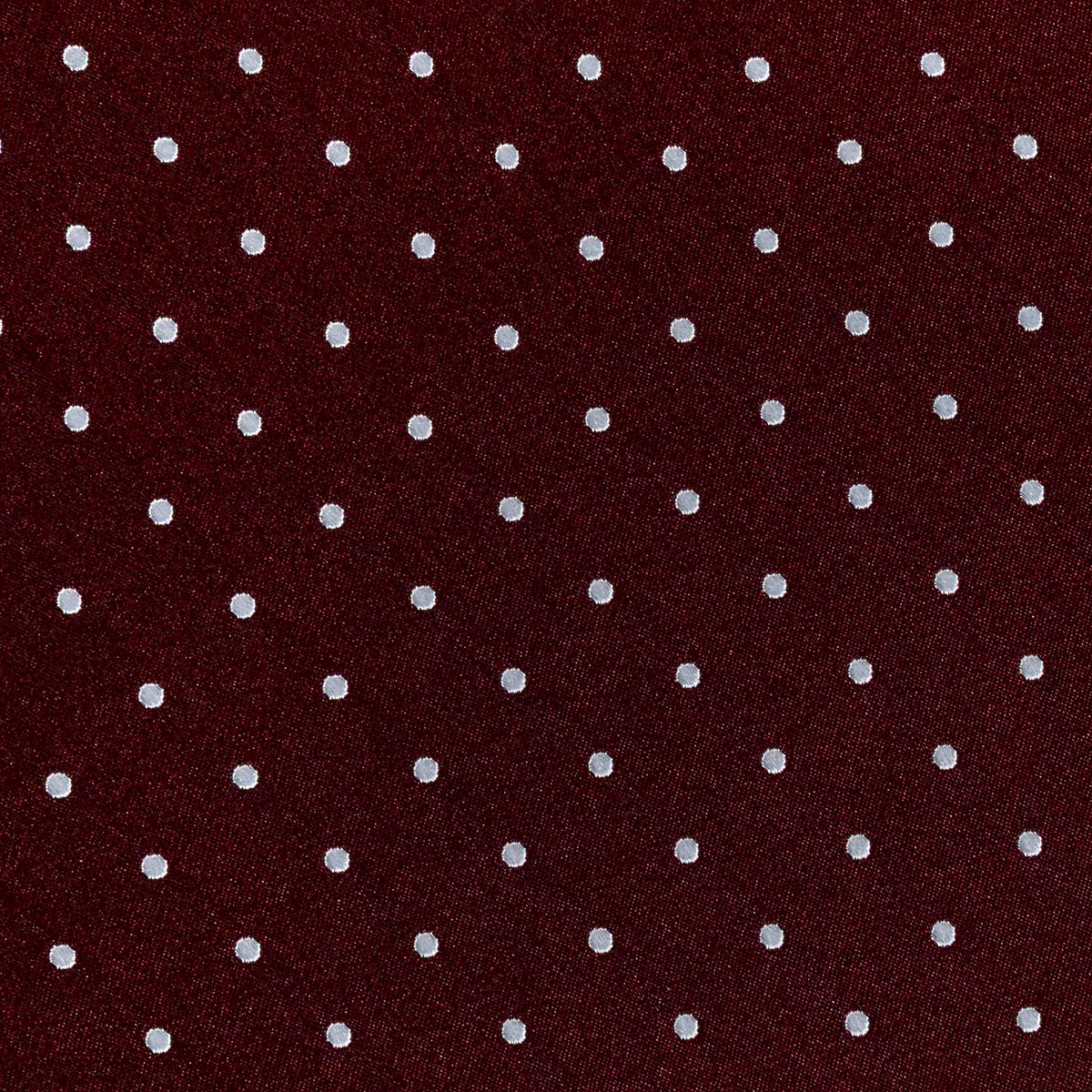 Burgundy 3-Fold Sartorial Silk Tie — White Polka Dot