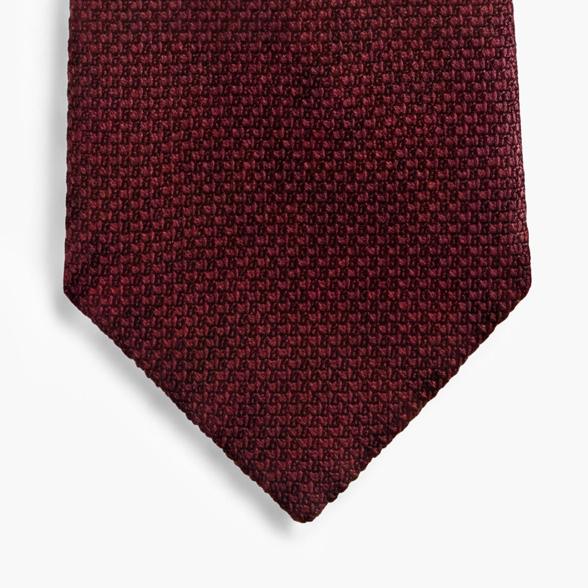Garnet 3-Fold Grenadine Silk Tie — Solid