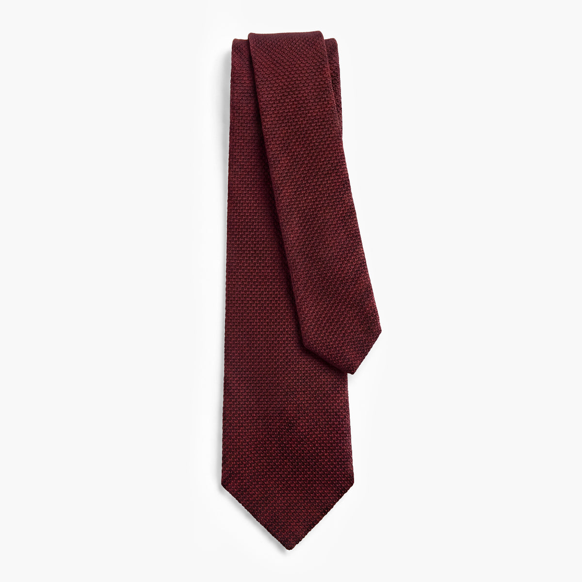 Garnet 3-Fold Grenadine Silk Tie — Solid