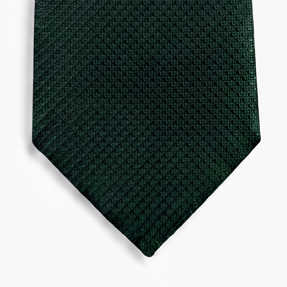 Deep Green 3-Fold Grenadine Silk Tie — Solid