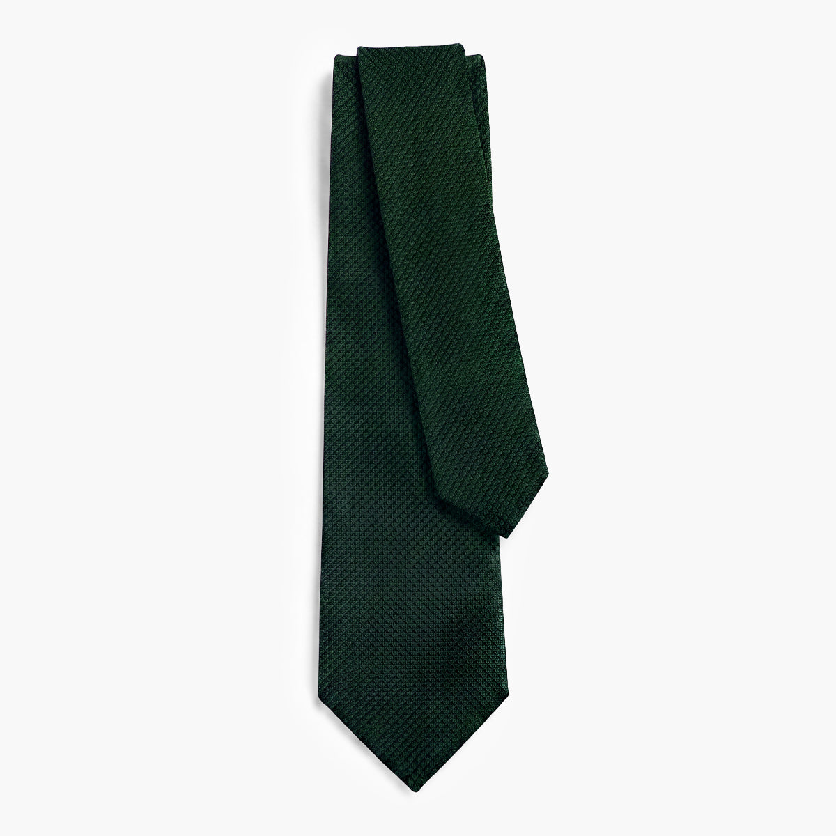 Deep Green 3-Fold Grenadine Silk Tie — Solid