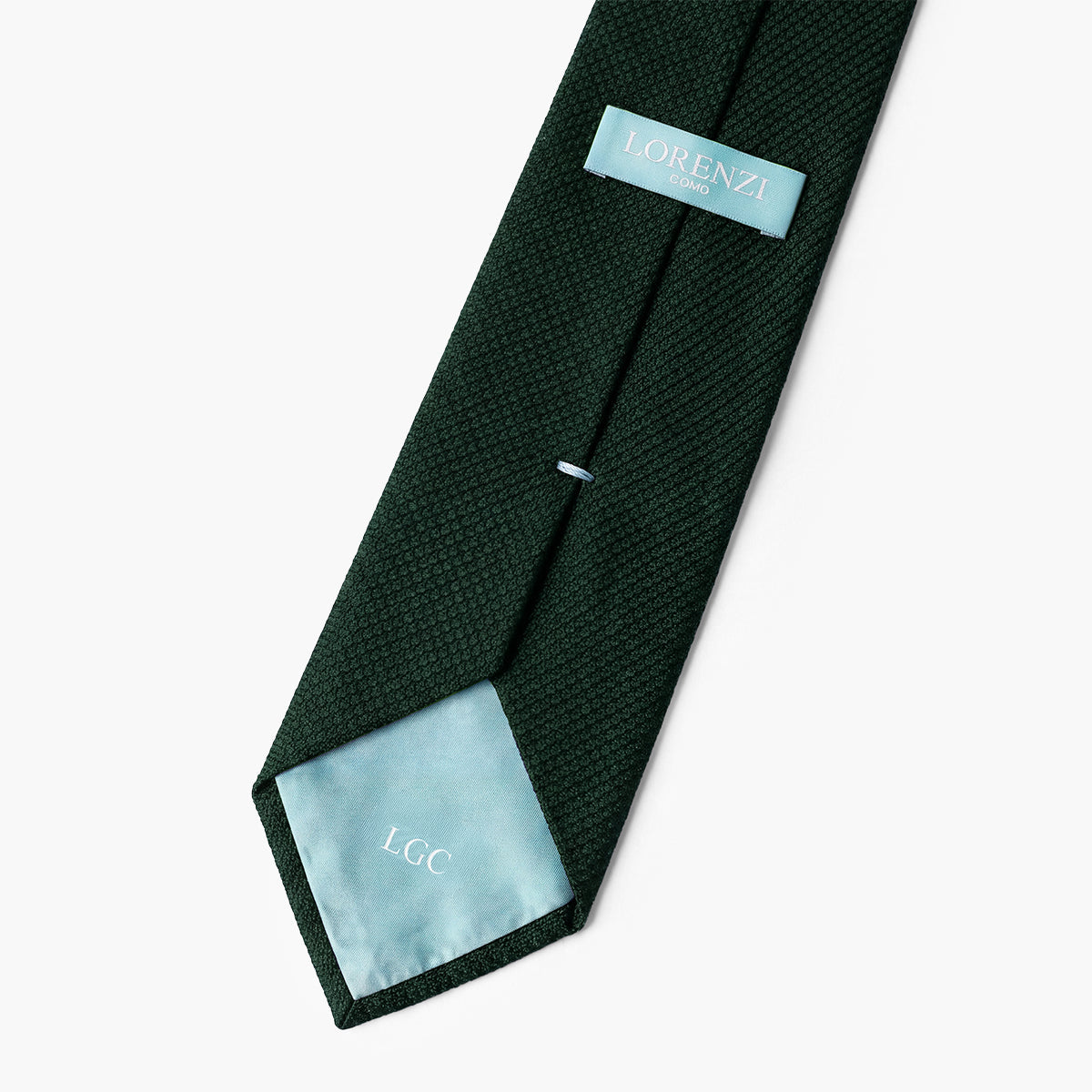 Deep Green 3-Fold Grenadine Silk Tie — Solid