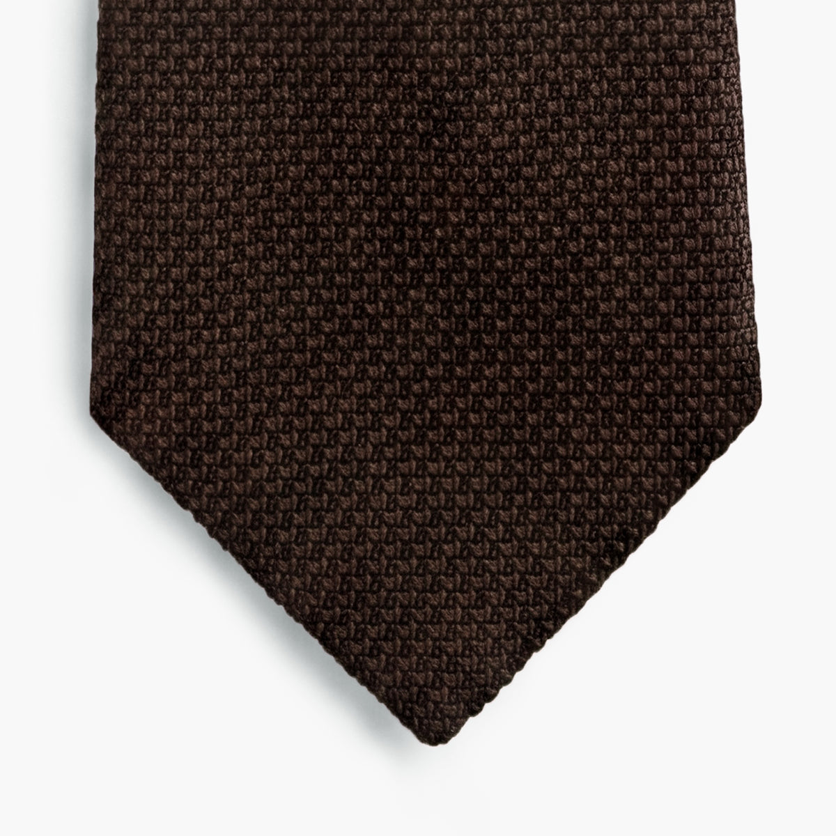 Dark Brown 3-Fold Grenadine Silk Tie — Solid
