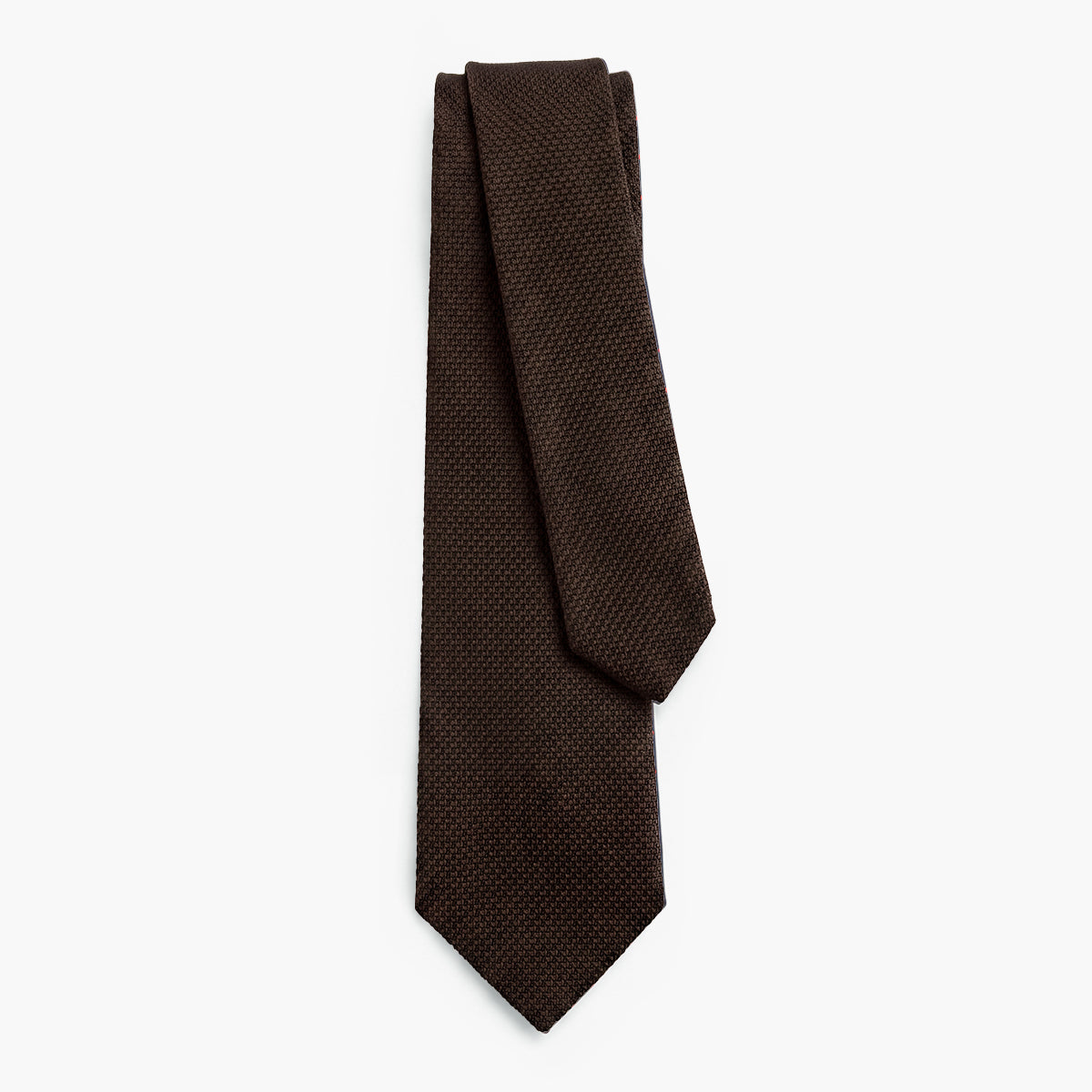 Dark Brown 3-Fold Grenadine Silk Tie — Solid
