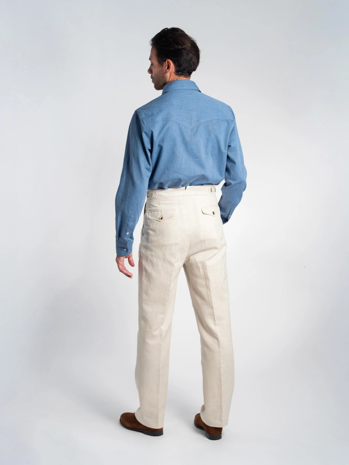 Polna Western Shirt in Denim-Look Cotton