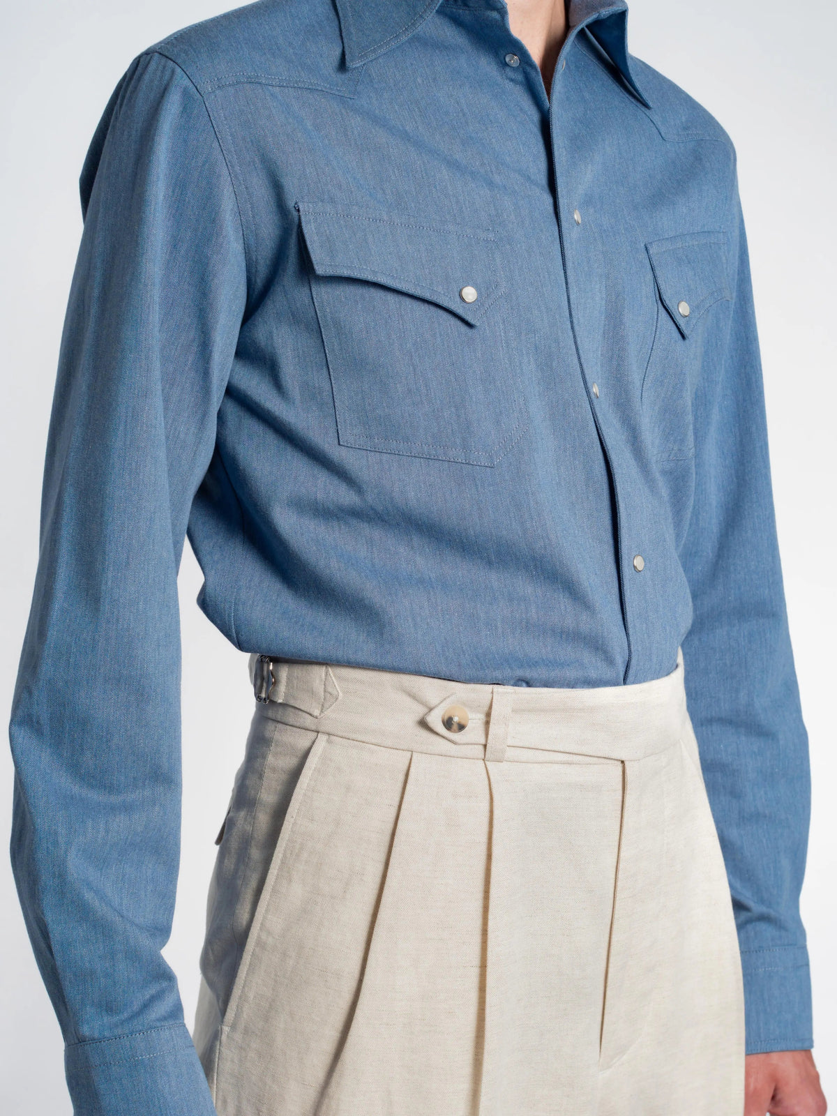 Allure Trousers in Ecru Cotton-Linen