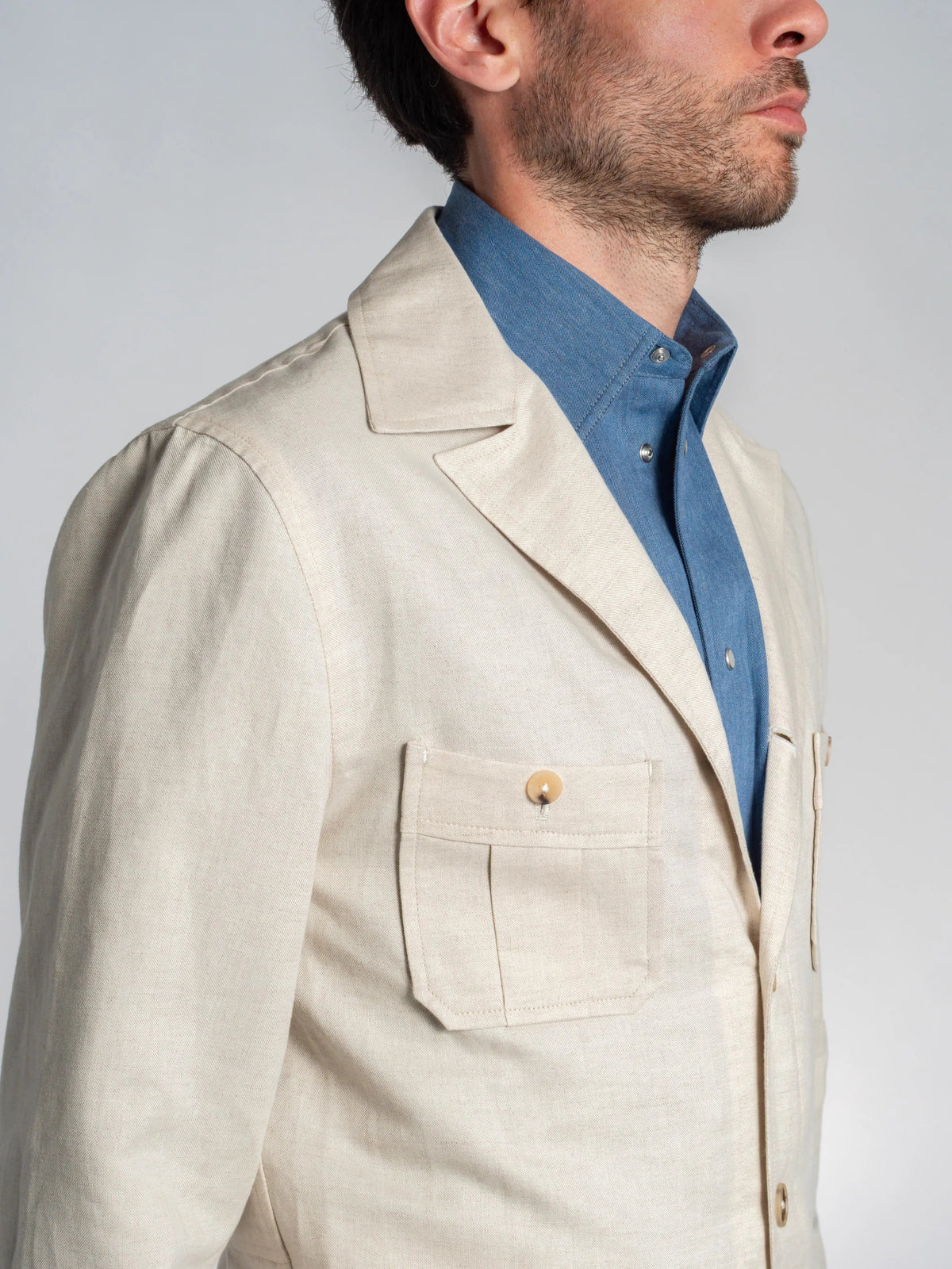 Ecru Cotton-Linen Suit