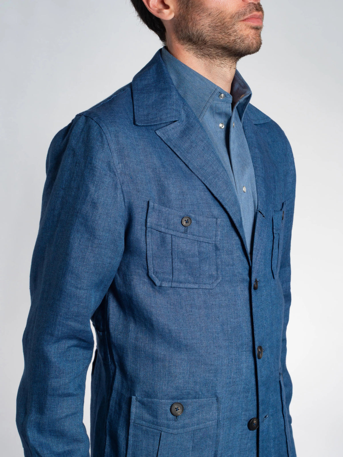 Blue Linen Suit