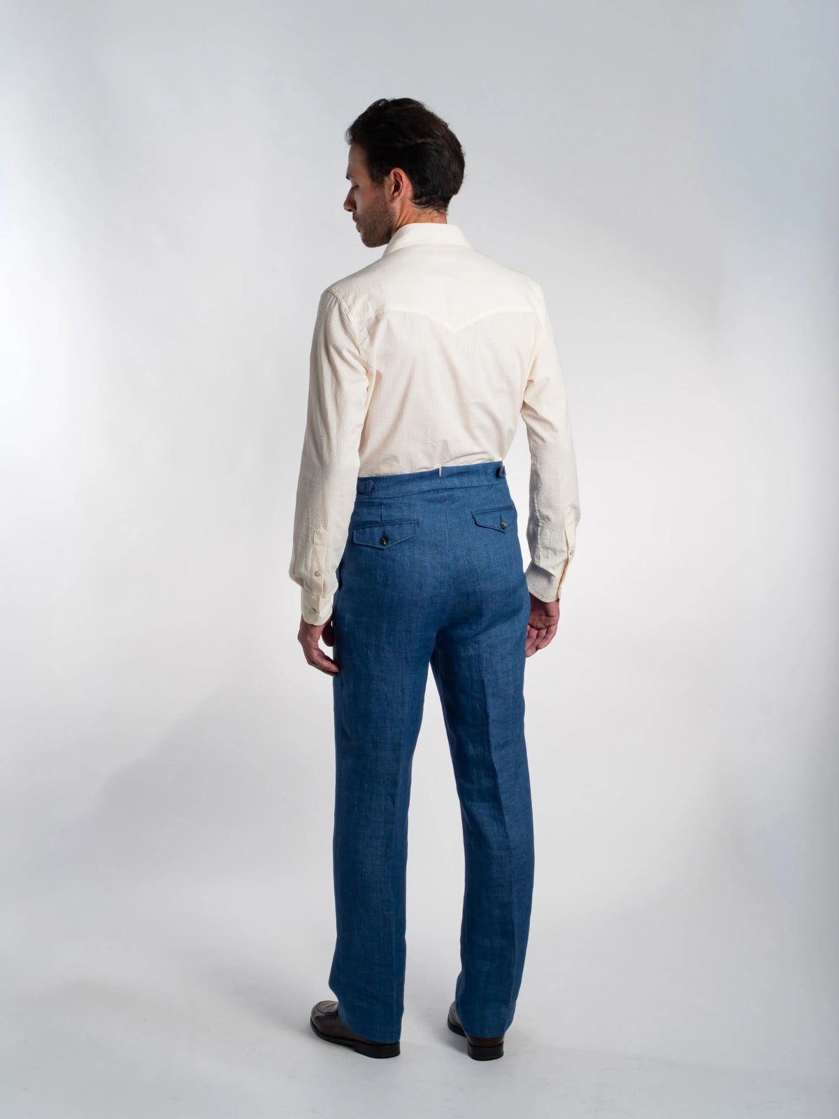 Polna Western Shirt in Ecru Seersucker