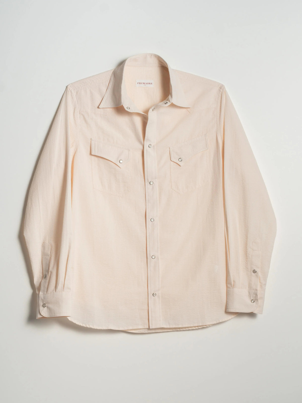 Polna Western Shirt in Ecru Seersucker