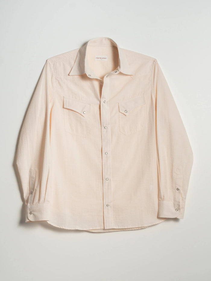 Polna Western Shirt in Ecru Seersucker