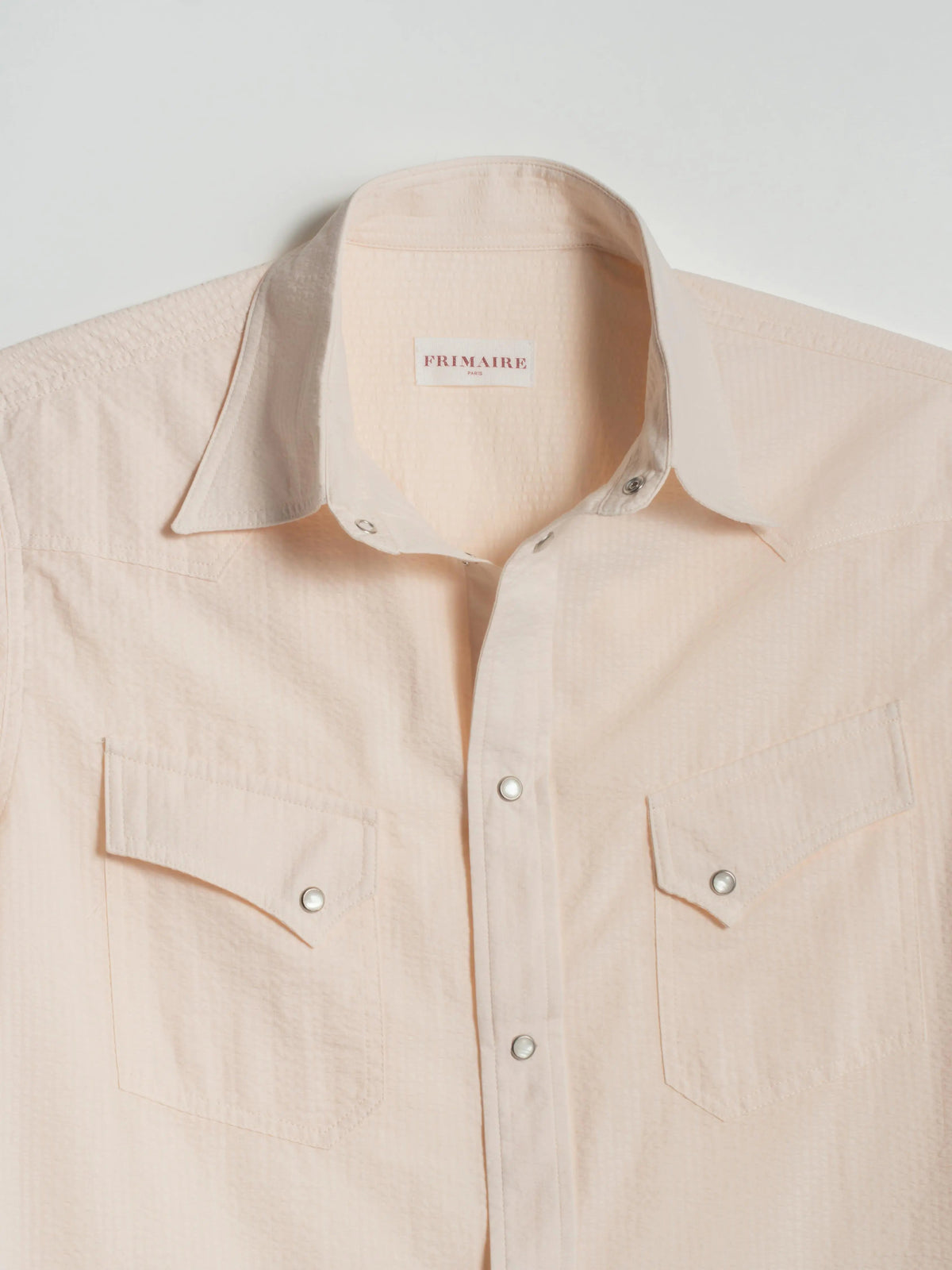 Polna Western Shirt in Ecru Seersucker