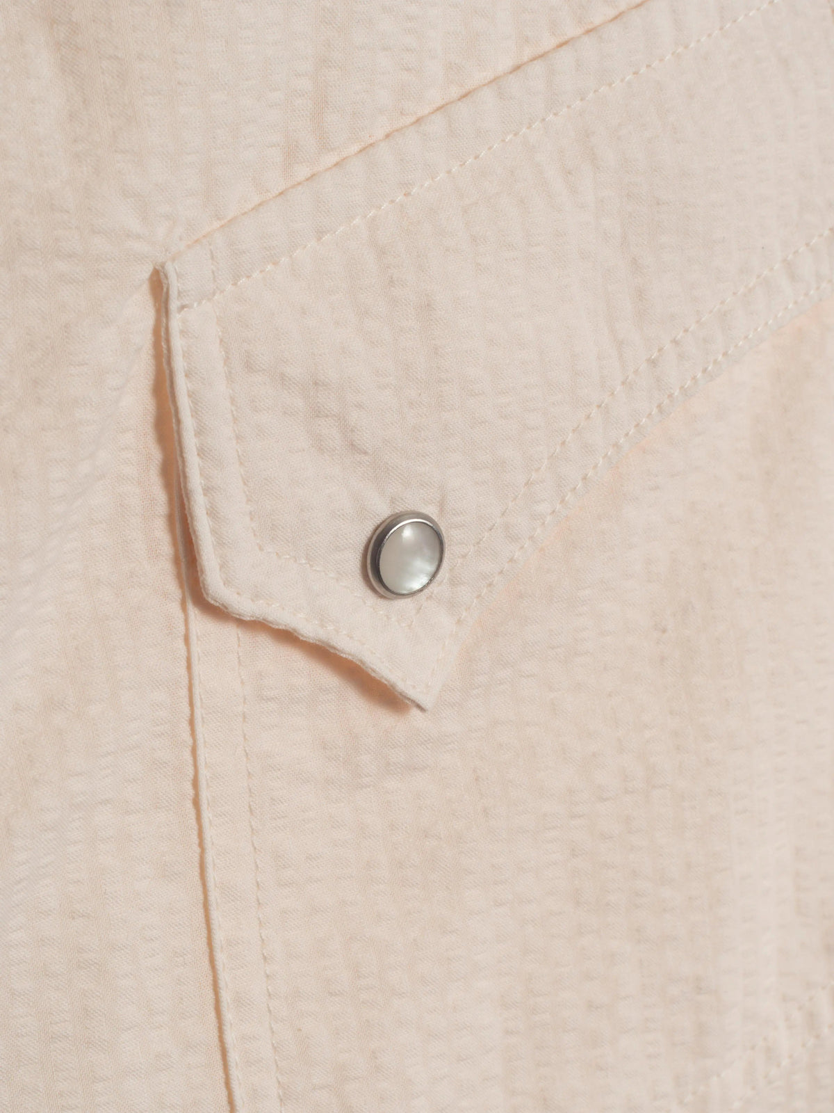 Polna Western Shirt in Ecru Seersucker