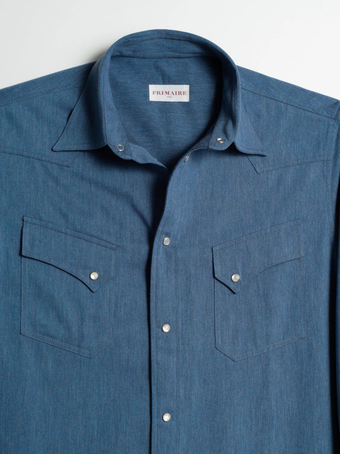 Polna Western Shirt in Denim-Look Cotton