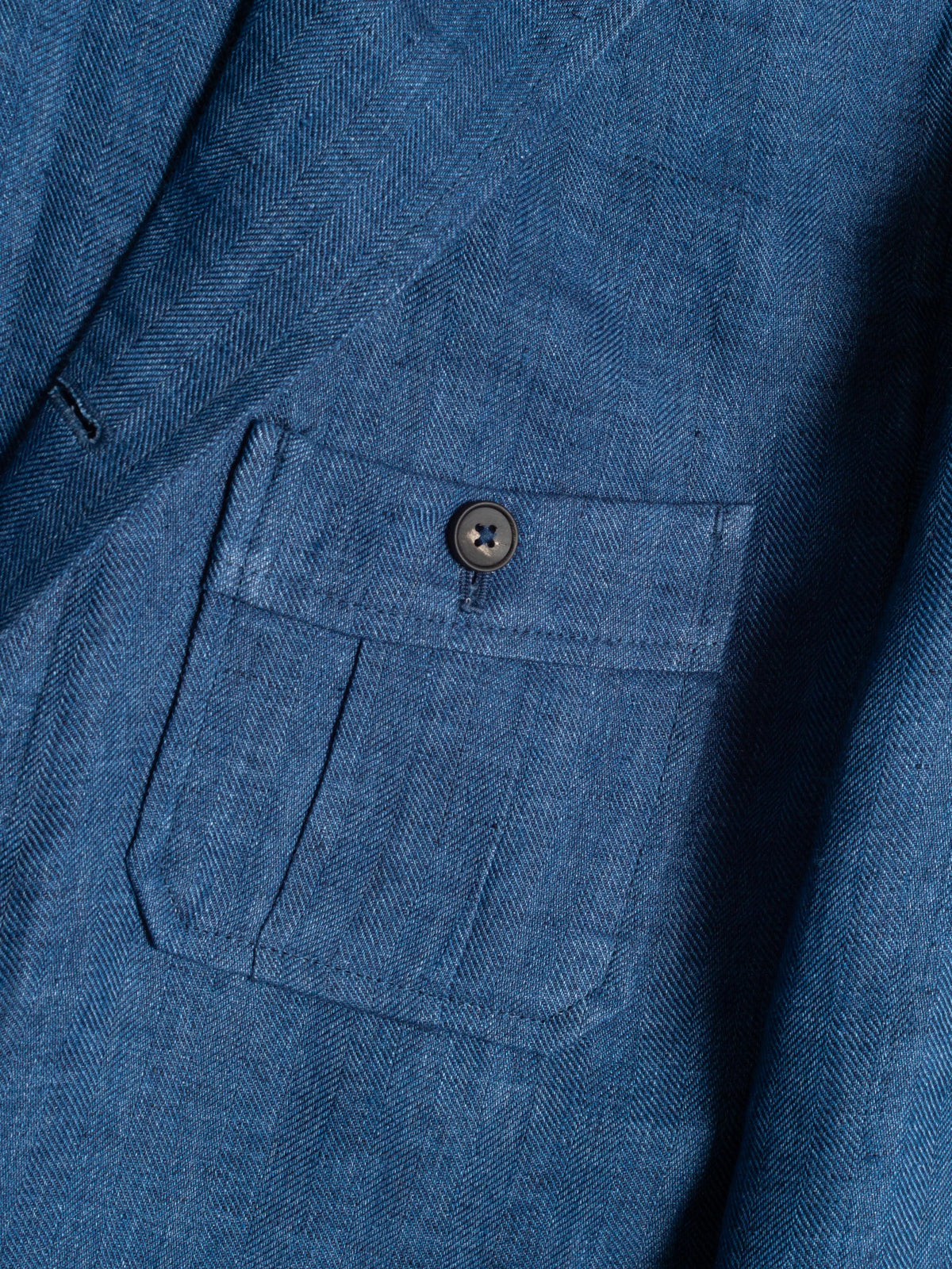 Tonio Safari Jacket in Blue Linen
