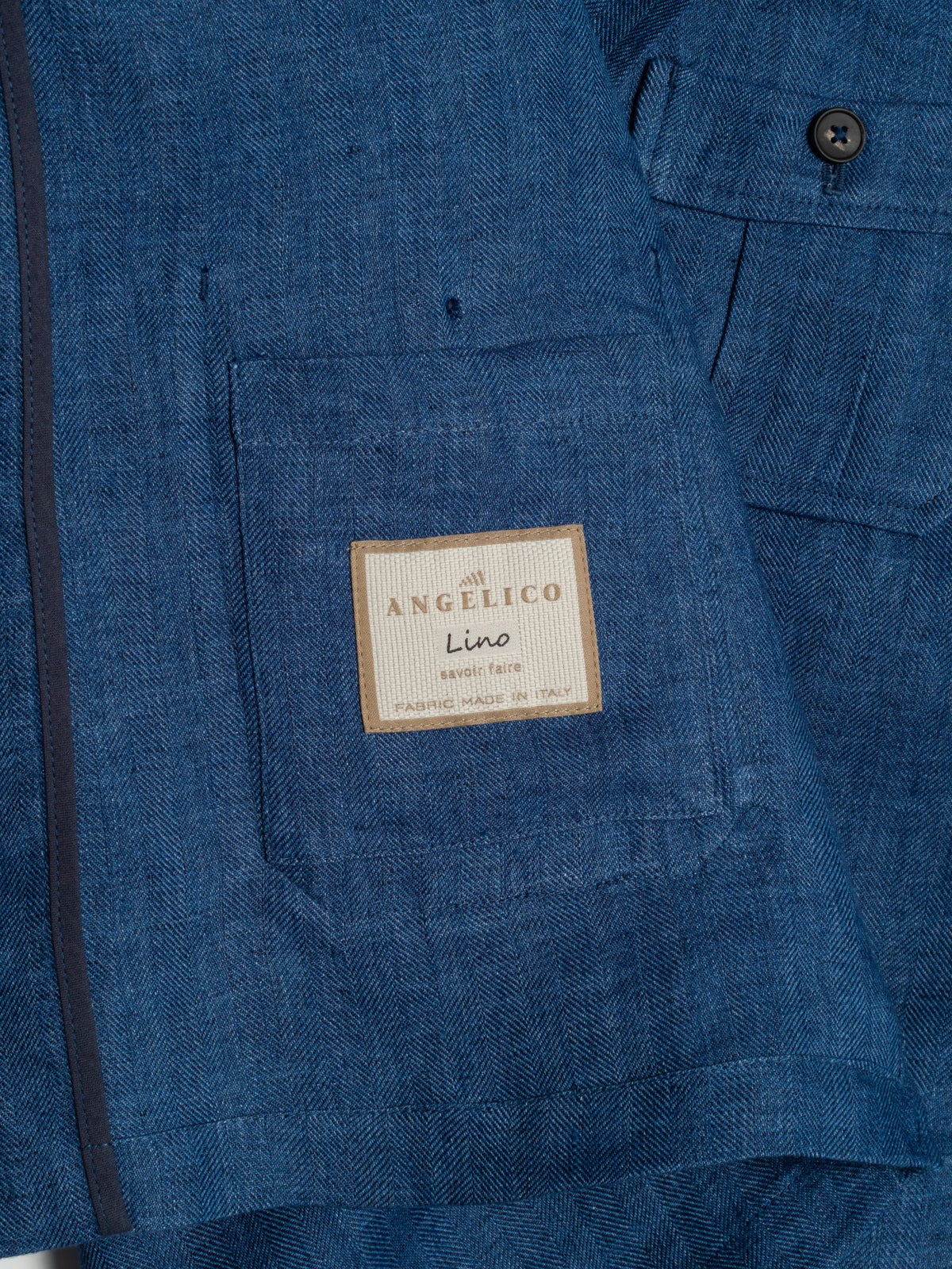 Tonio Safari Jacket in Blue Linen
