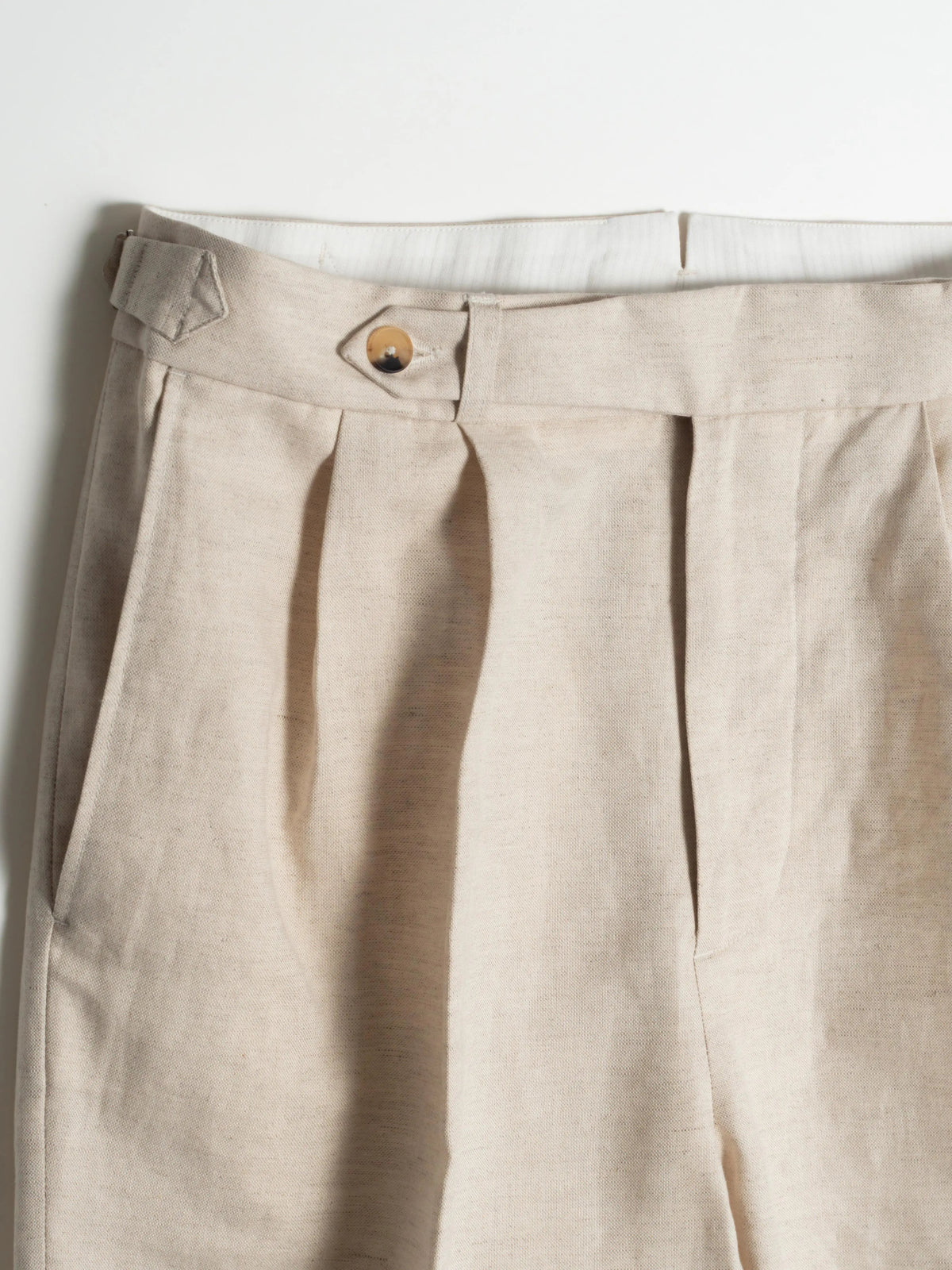 Allure Trousers in Ecru Cotton-Linen