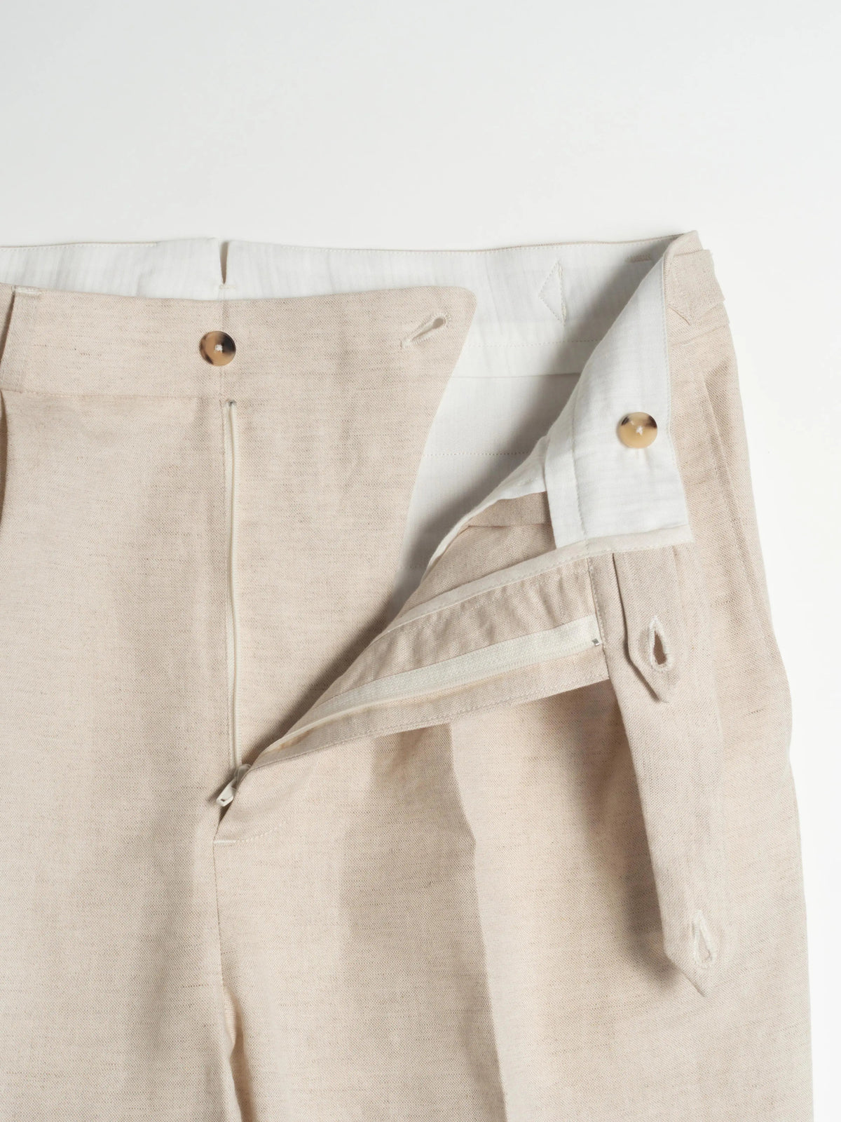 Allure Trousers in Ecru Cotton-Linen