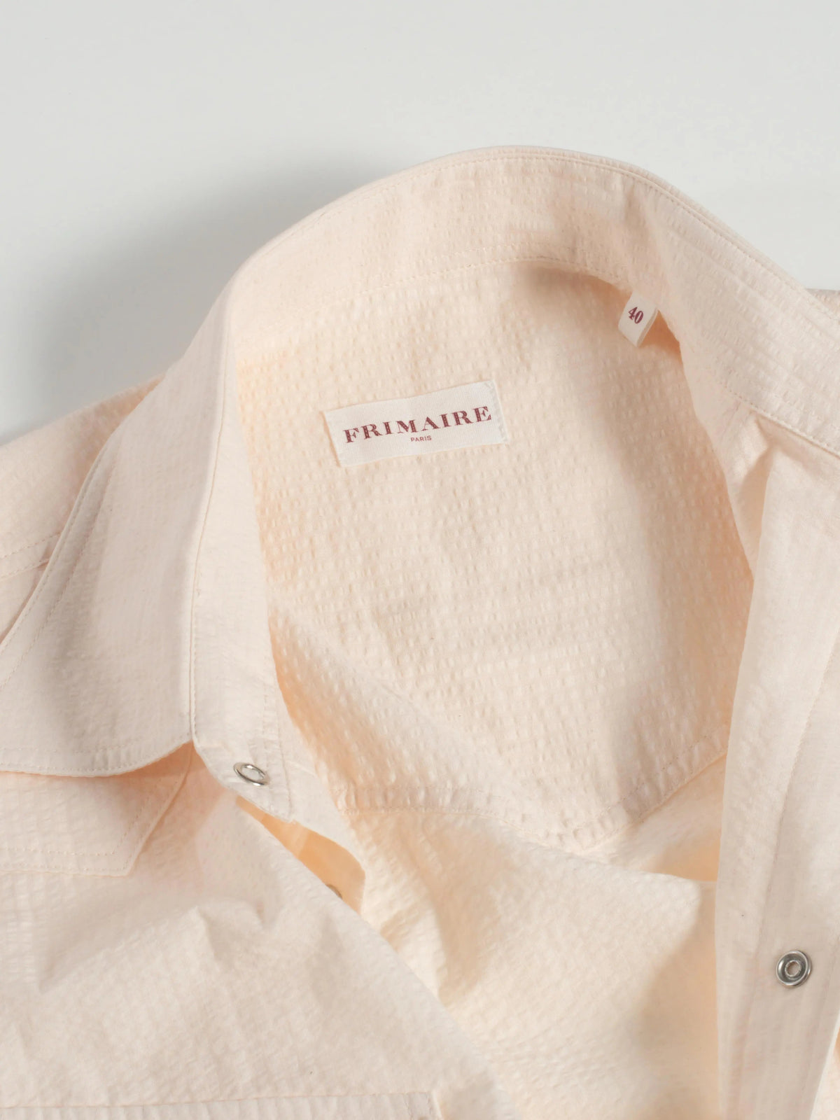 Polna Western Shirt in Ecru Seersucker