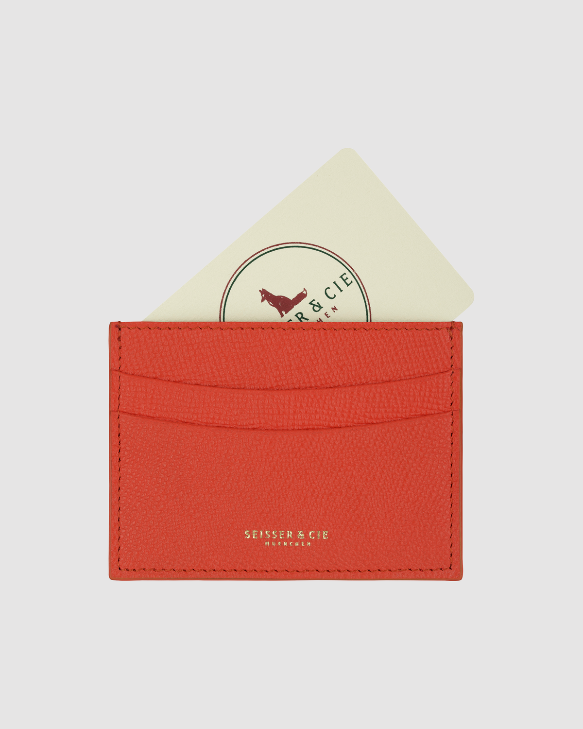 Credit Card Holder (Orange, Fine Cowhide Leather)