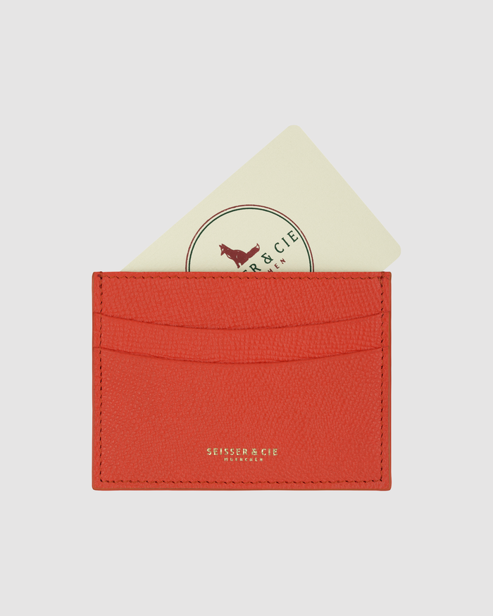 Credit Card Holder (Orange, Fine Cowhide Leather)