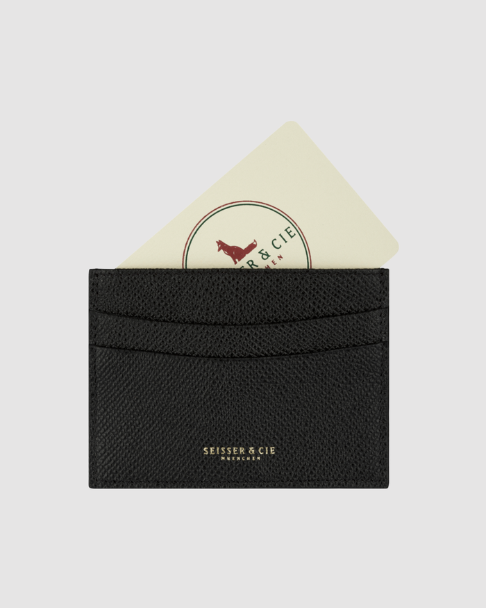 Credit Card Holder (Black, Fine Cowhide Leather)