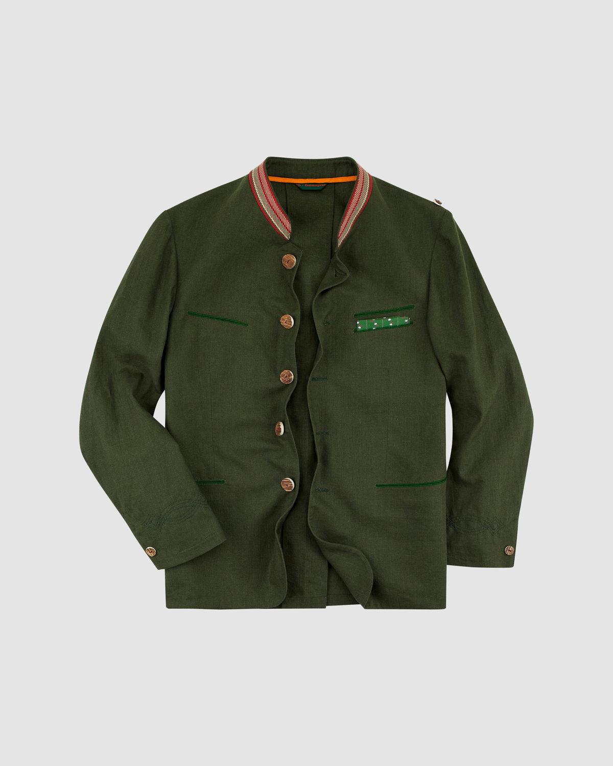 "Joppe" by Seisser & Cie. - Washed hunting green organic linen, Heritage Cut