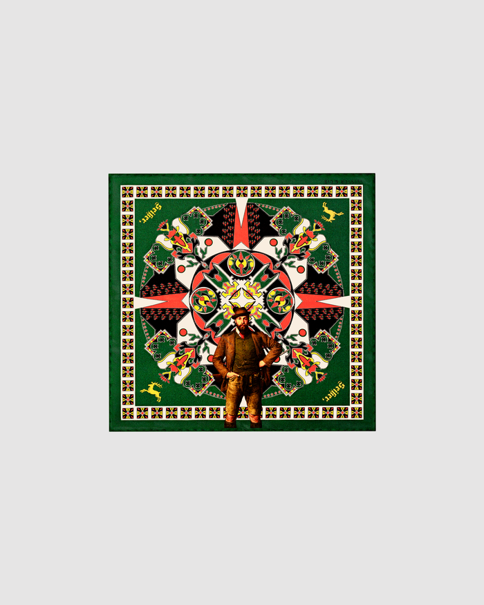 Seisser & Cie. Silk Pocket Square “Sommerfrische Aussee“ (Racing Green, 25×25)
