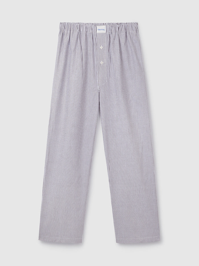 Chocolate Oxford Stripe Pyjama Trouser
