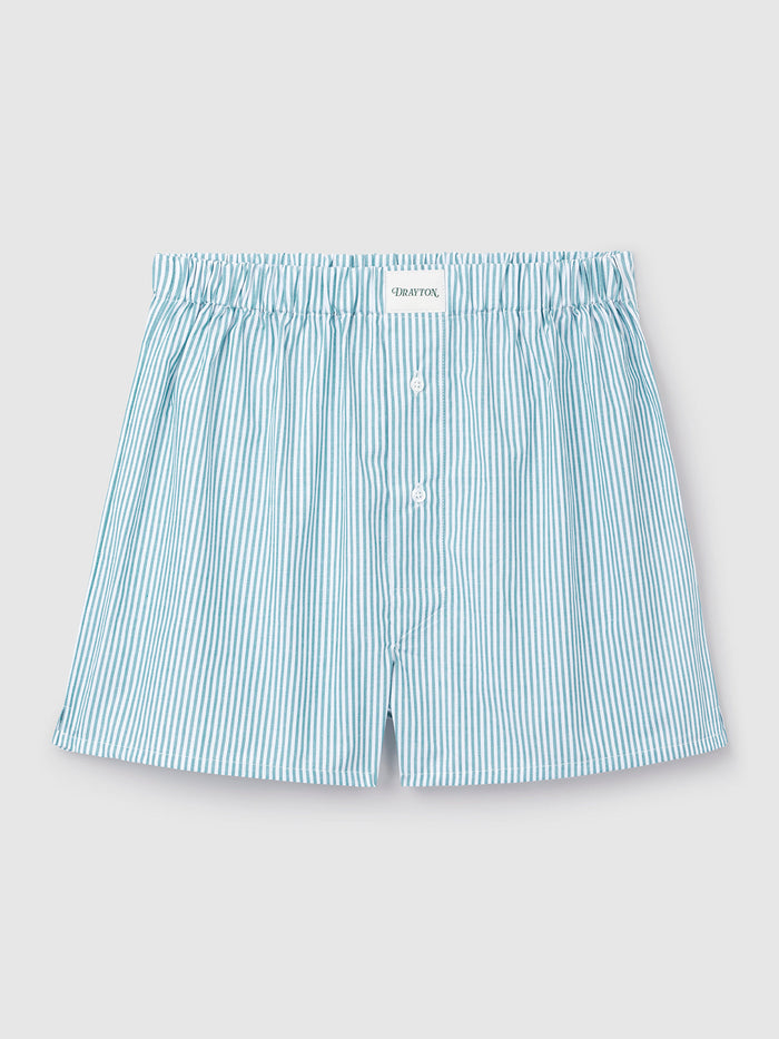 Teal Oxford Stripe Boxer Shorts