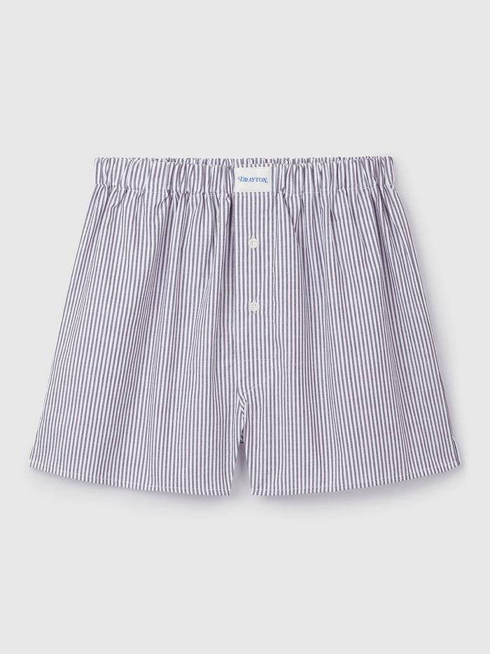 Chocolate Oxford Stripe Boxer Shorts
