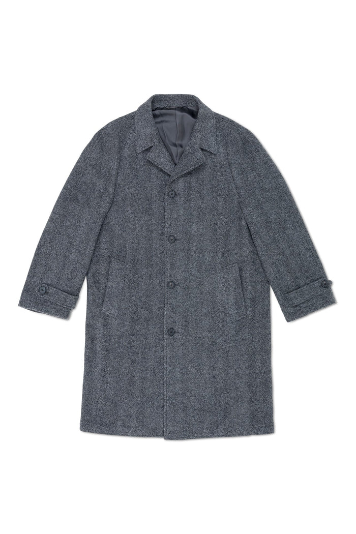 PML Balmacaan overcoat gray herringbone