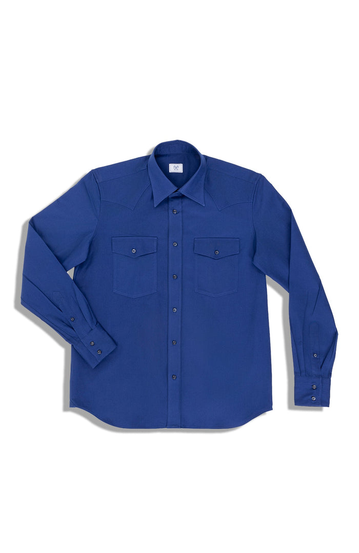PML _Western heavy cotton overshirt Blue Klein