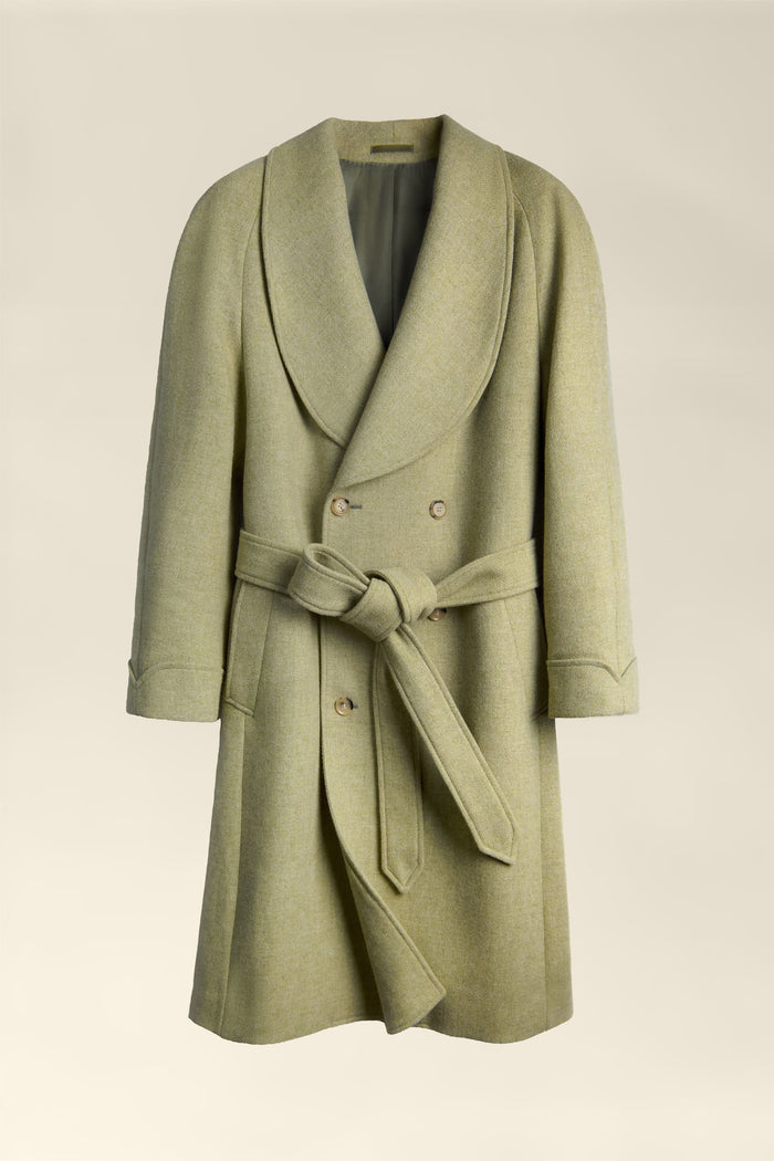 Aurelian 100% Wool Overcoat in Sage