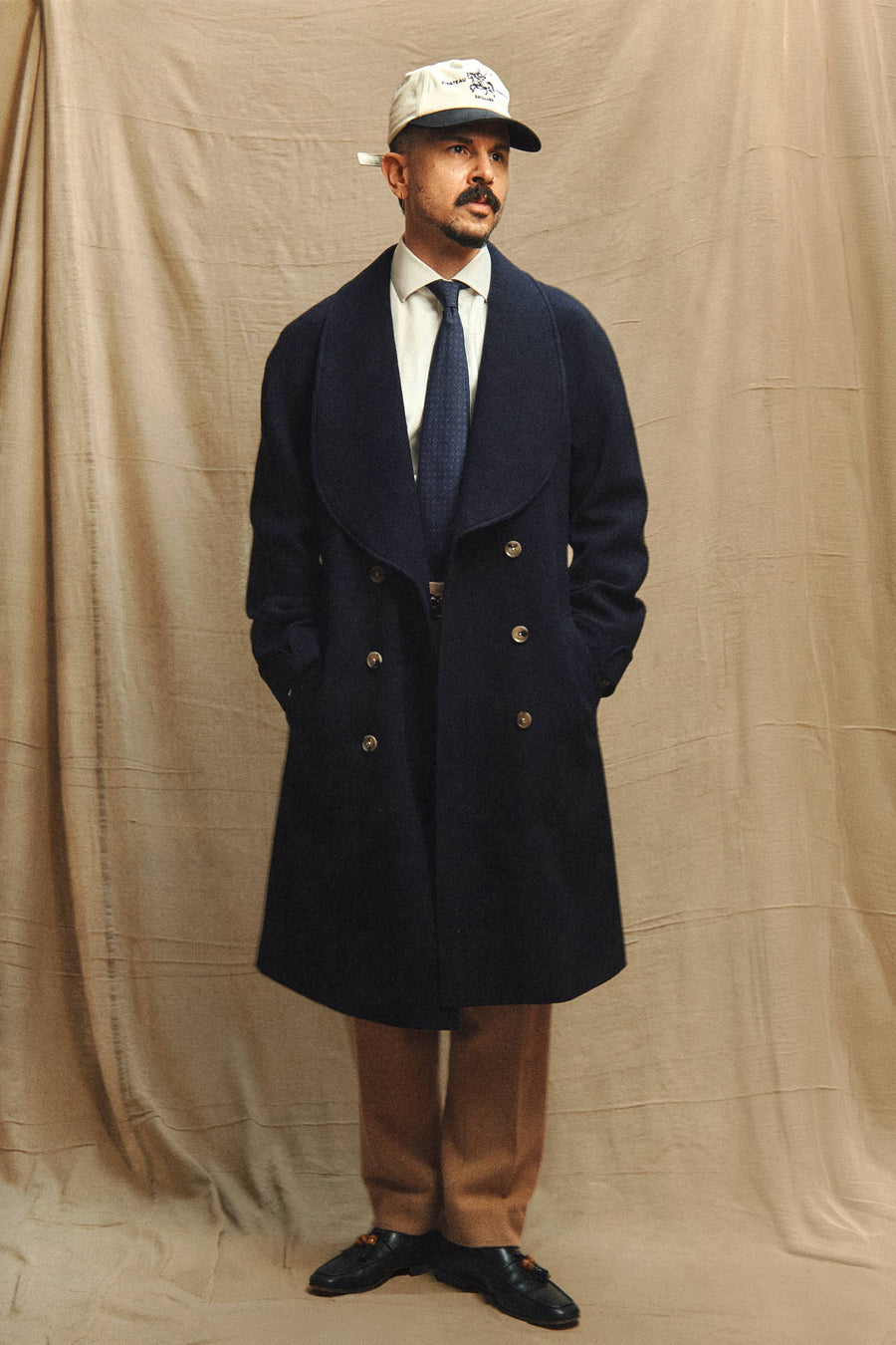 The Aurelian 100% Wool Overcoat in Navy