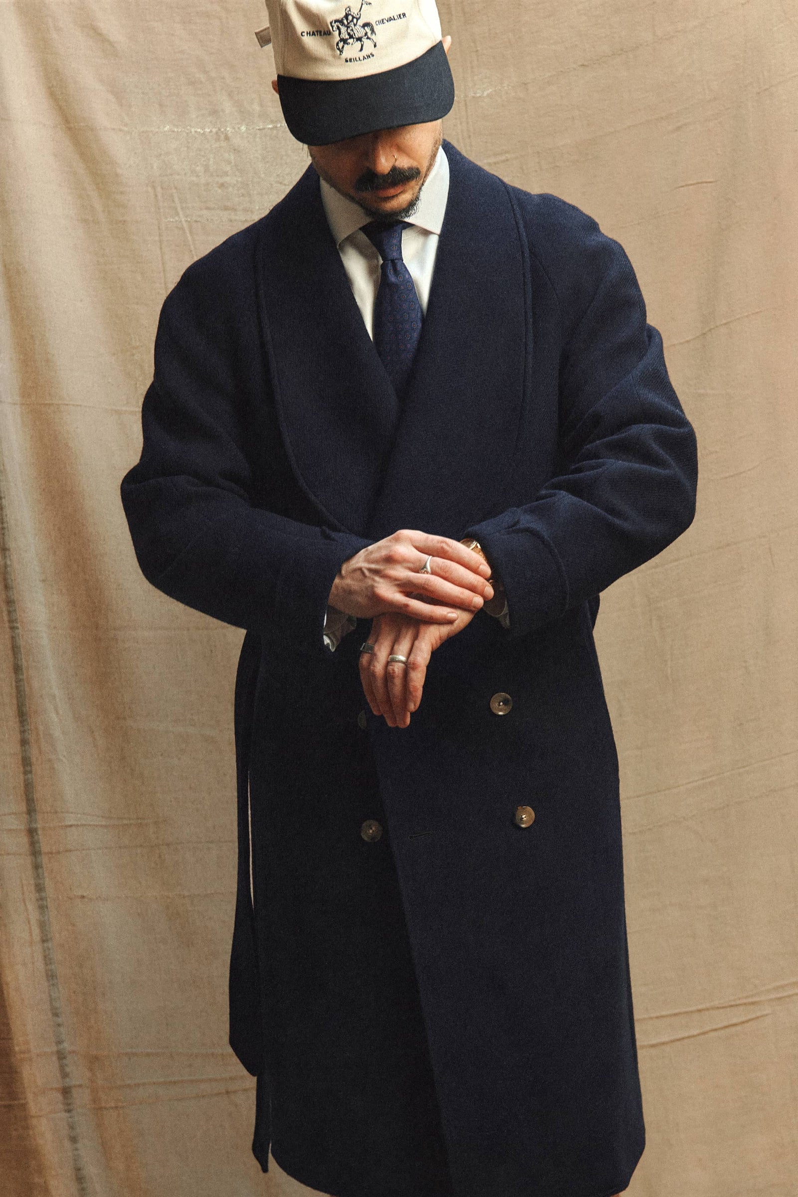 The Aurelian 100% Wool Overcoat in Navy