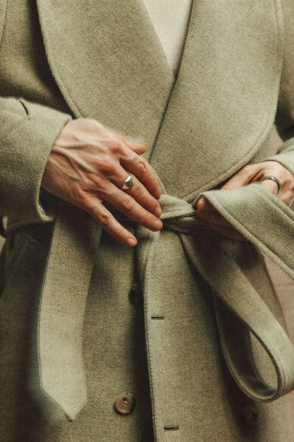 Aurelian 100% Wool Overcoat in Sage