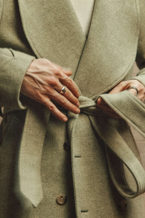 Aurelian Wool Overcoat in Sage, Angelil, view 2