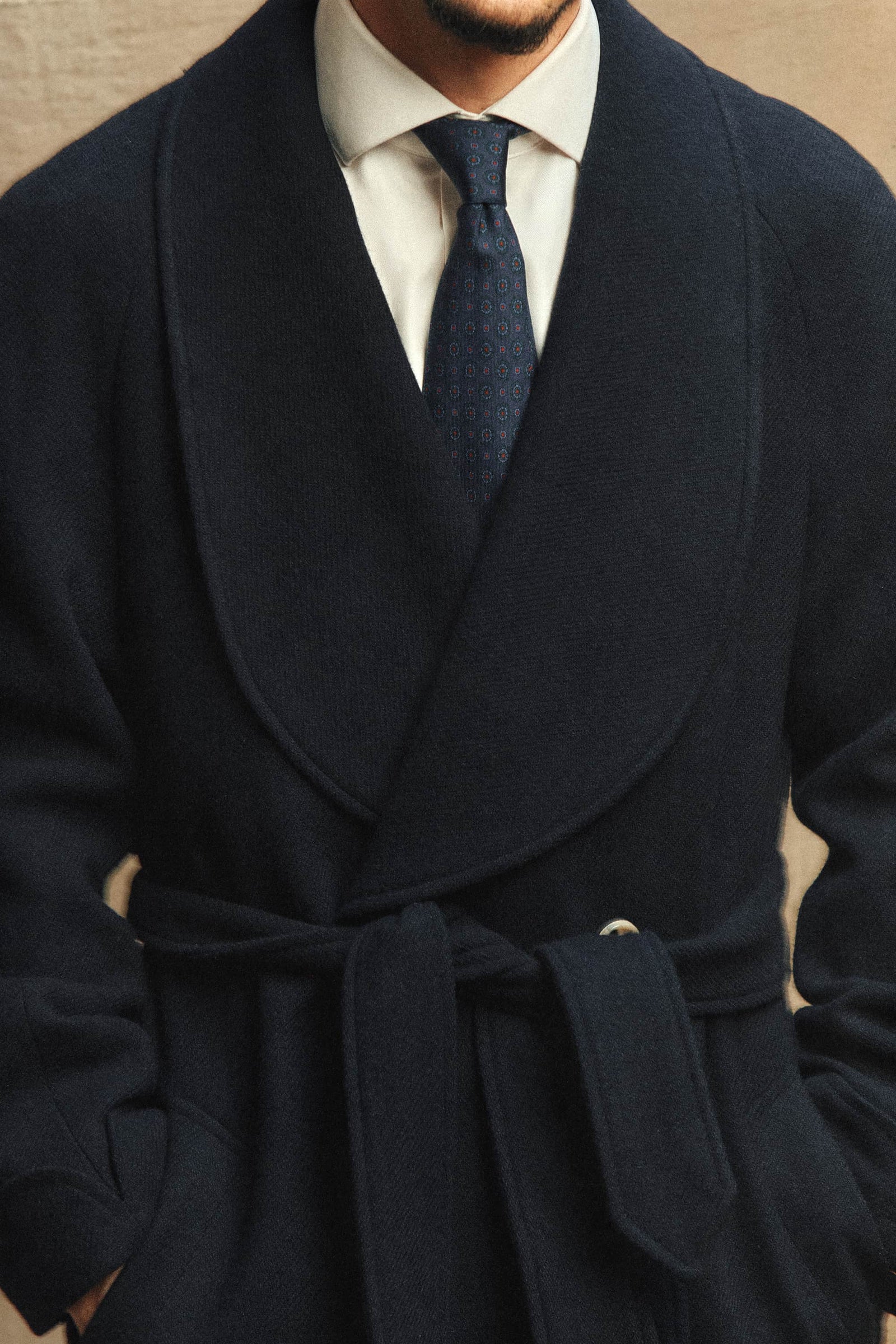 The Aurelian 100% Wool Overcoat in Navy
