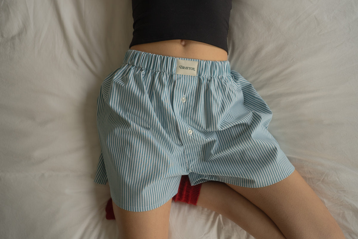 Teal Oxford Stripe Boxer Shorts