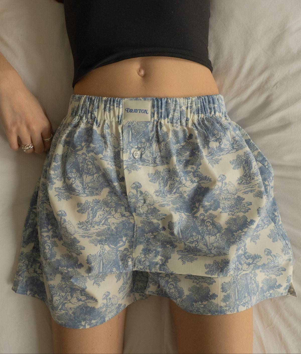 Toile de Jouy Blue Boxer Shorts
