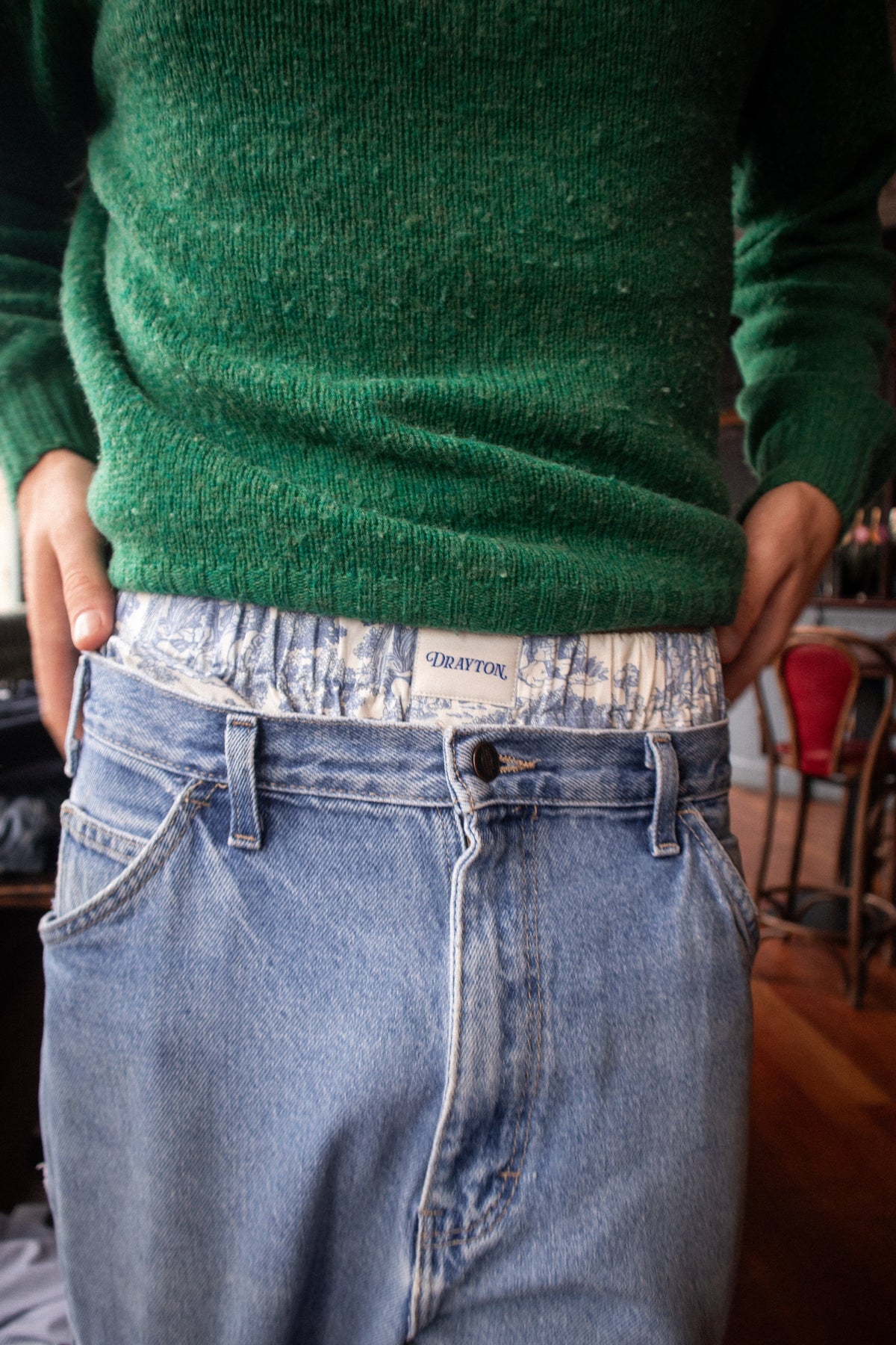 Toile de Jouy Blue Boxer Shorts