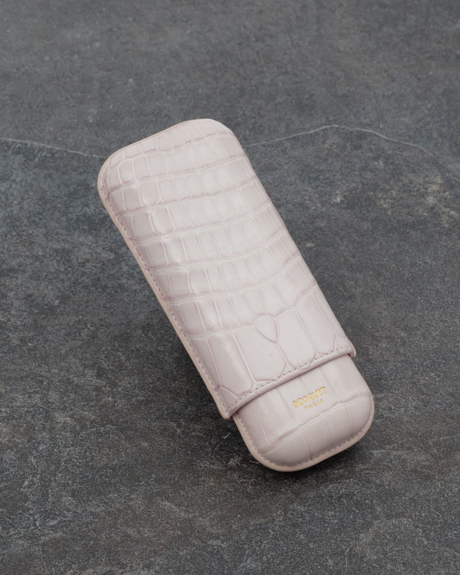 Pearl Rose Crocodile Cigar Case