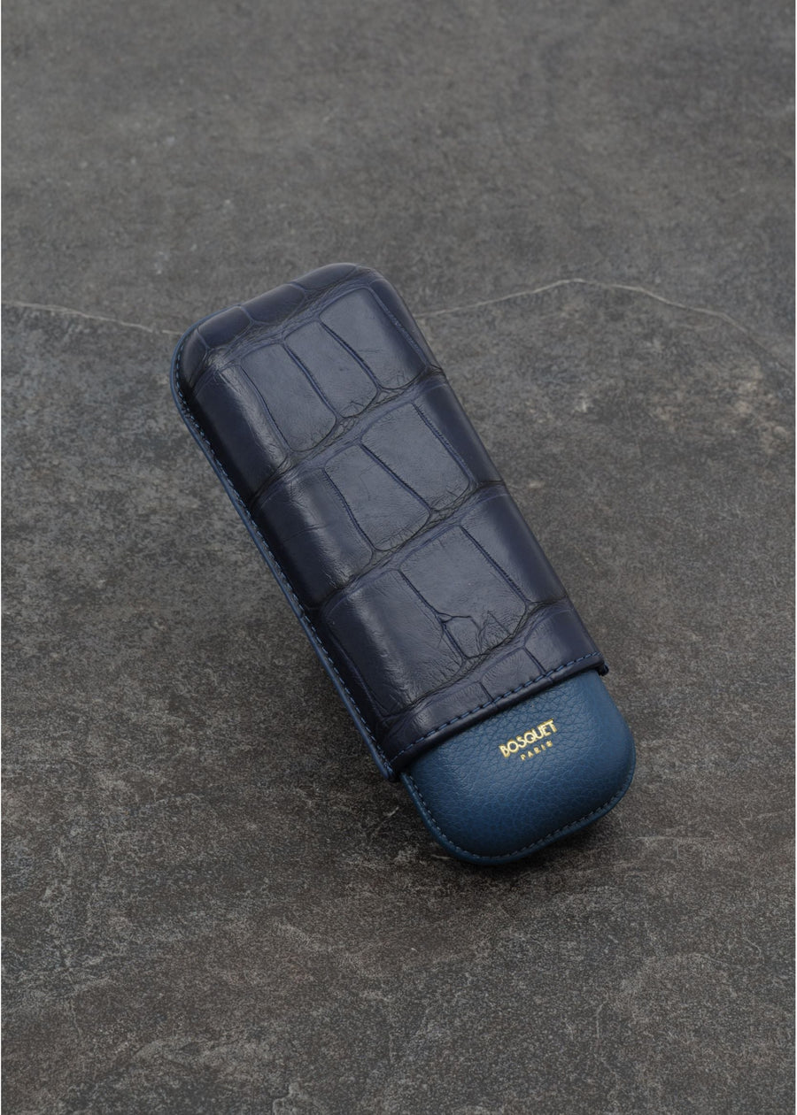 Two Tone Blue Crocodile Case | Bosquet Paris