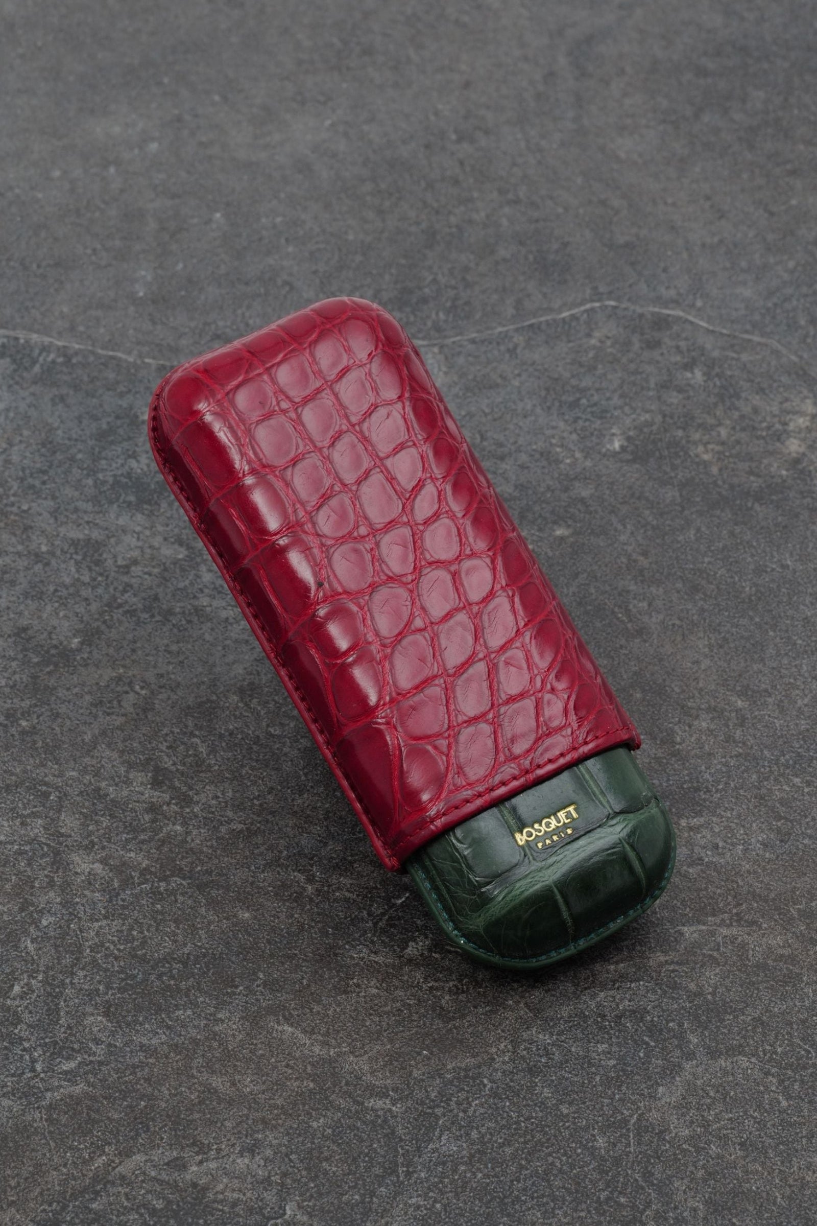 Two Tone Crocodile Cigar Case