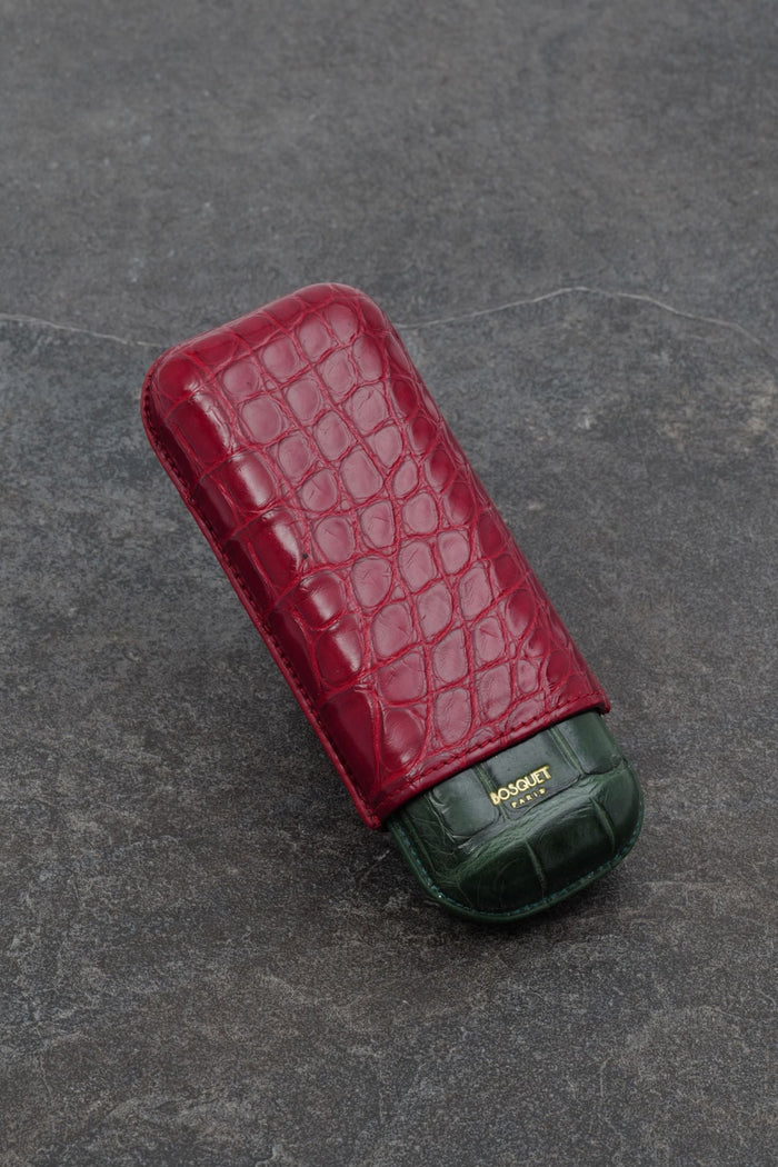 Two Tone Crocodile Cigar Case