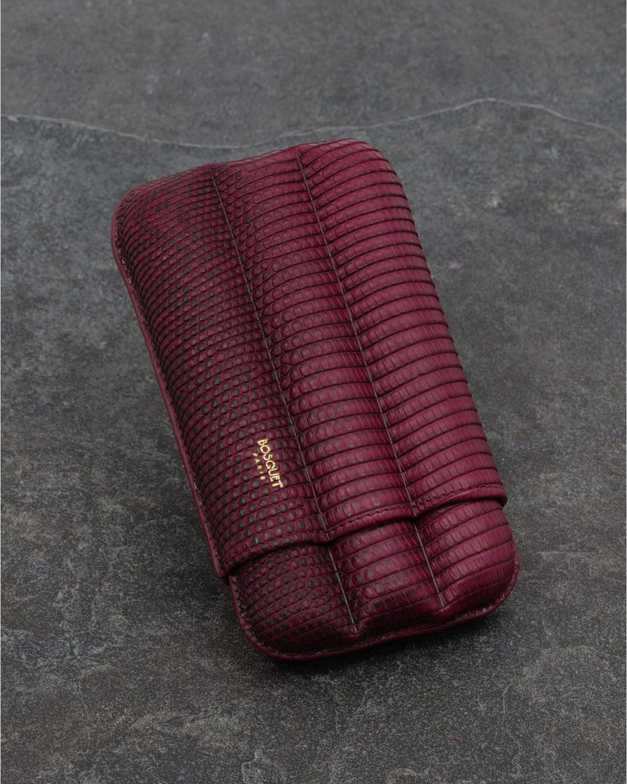 Lizard Leather Case For 3 - Raspberry Red